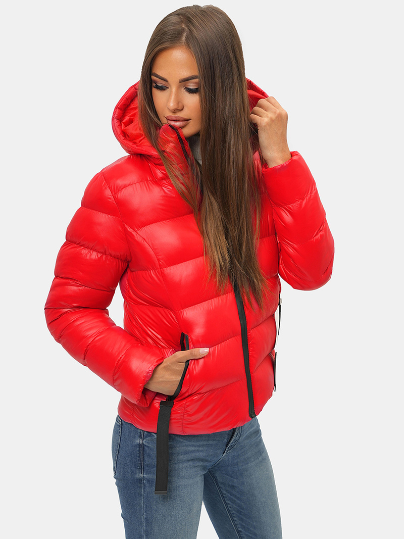 Geacă de iarnă femei roșie OZONEE JS/M782/270