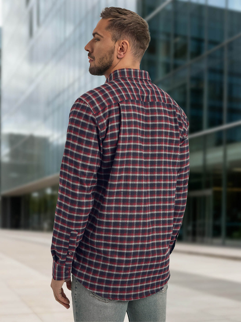 Cămașă bărbați bordo OZONEE V/V176