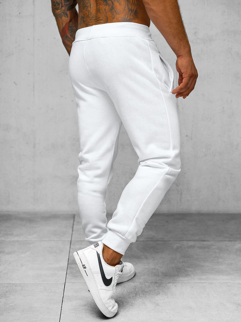Pantaloni de trening bărbaţi albi OZONEE JS/XW01Z