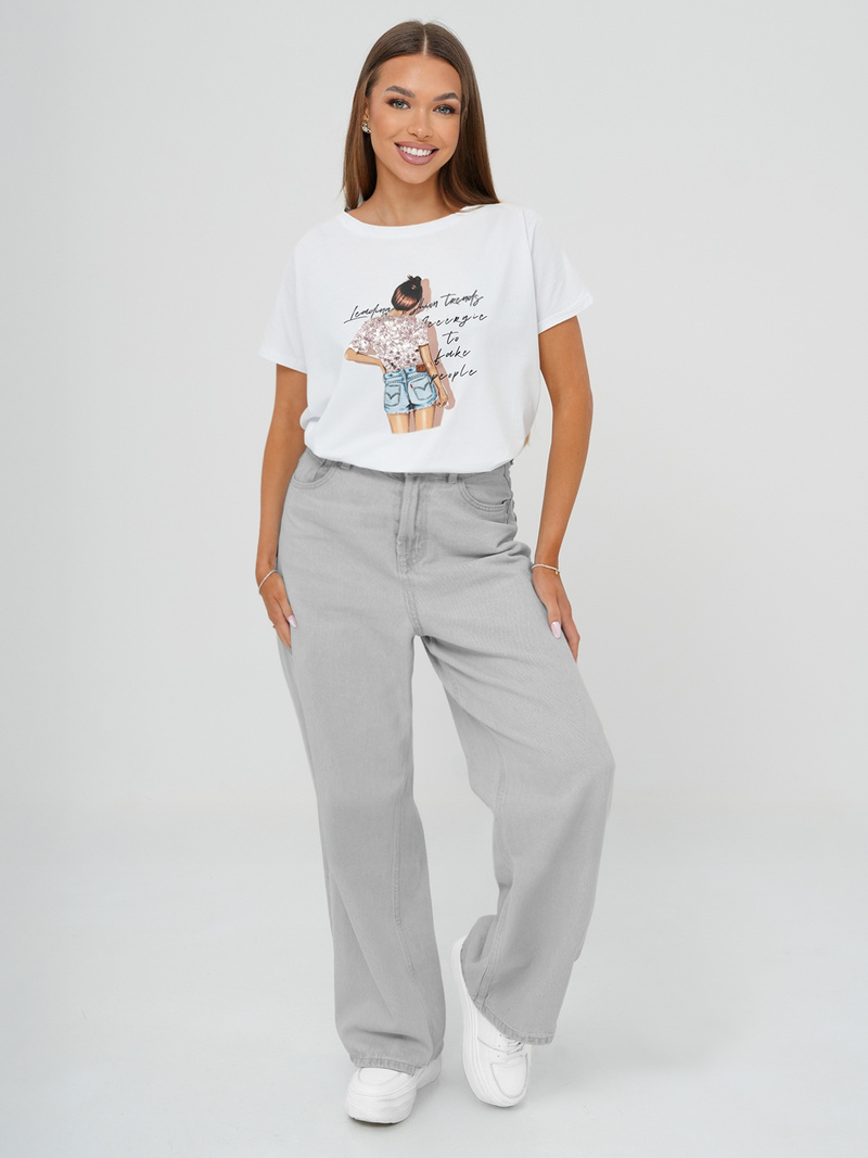 Tricou femei alb OZONEE JS/95T2573/1