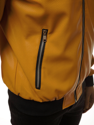 Geacă de piele bărbați camel OZONEE N/6125