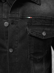 Jachetă de blugi bărbați neagră OZONEE NB/MJ523N