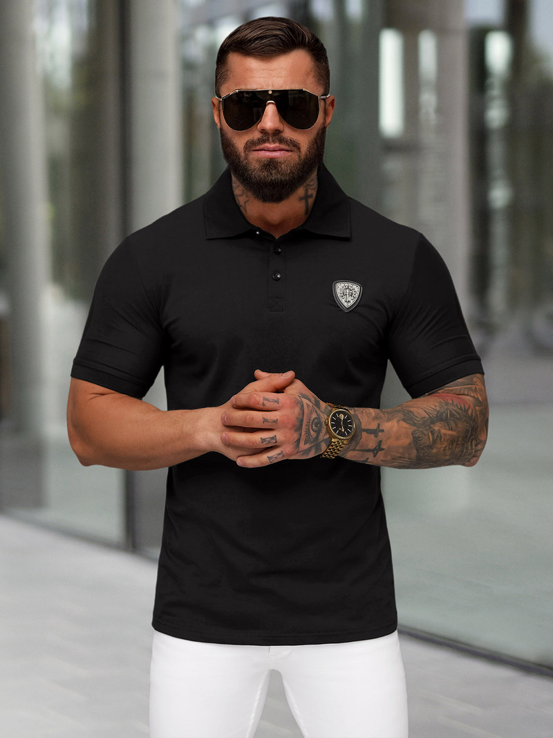 Tricou polo bărbați negru OZONEE NB/MT3121