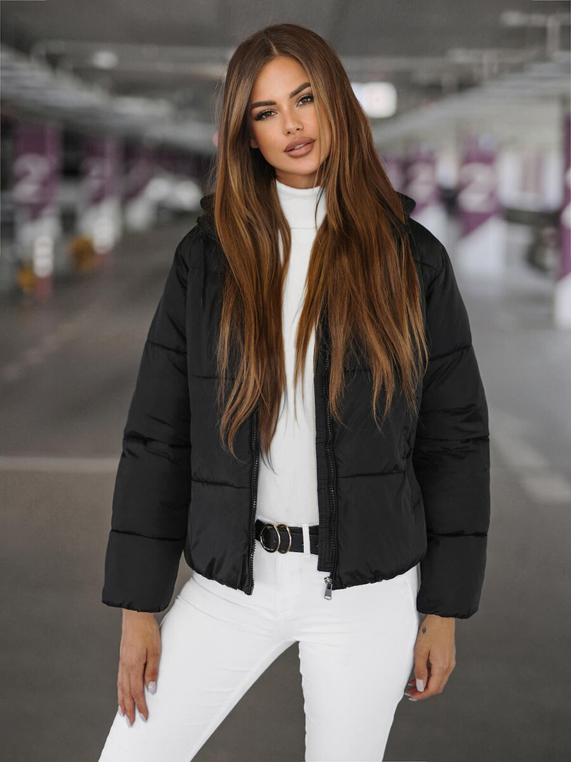 Geacă de femei neagră OZONEE JS/16M9187/392Z