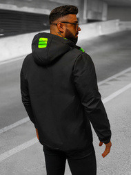 Jachetă softshell bărbați neagră-verde OZONEE JS/HH026/1A