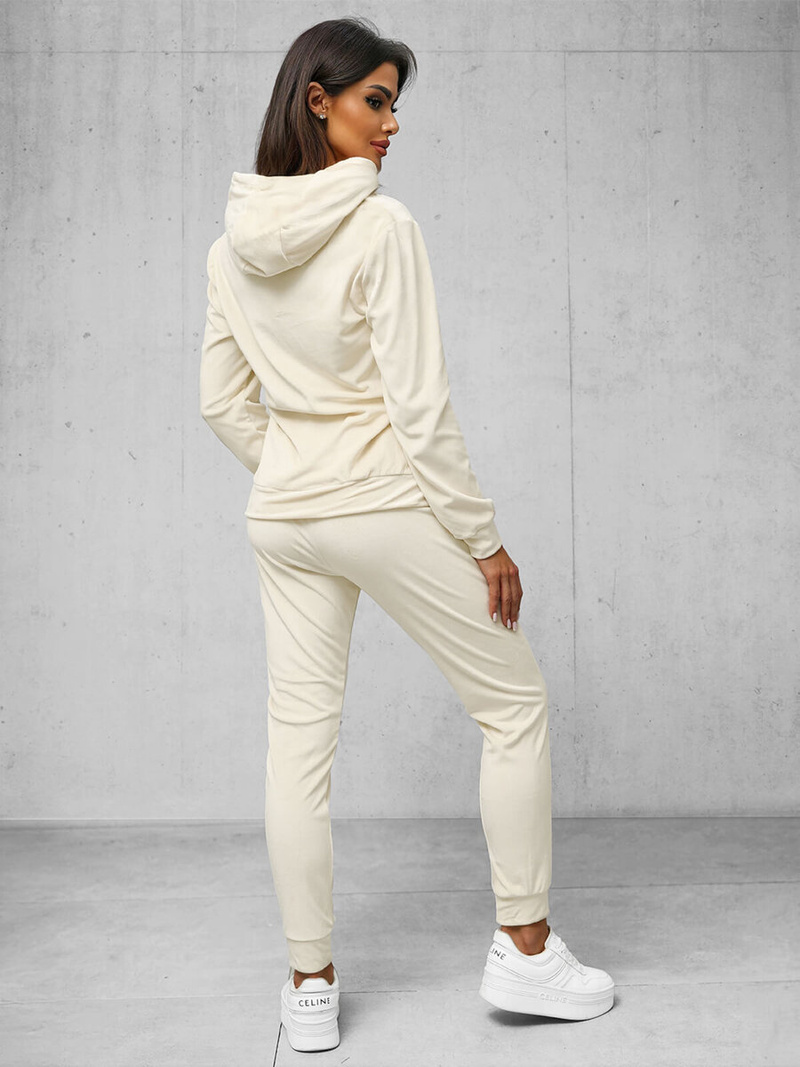 Compleu dama din catifea écru OZONEE O/8C1175/155Z