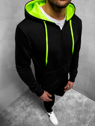 Hanorac bărbați neagră-acvamarin OZONEE JS/2013Z