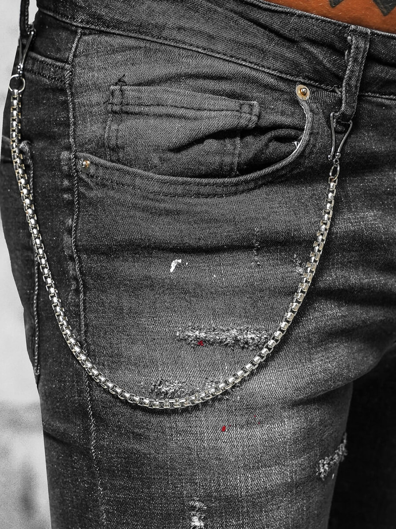 Blugi Bărbaţi negri OZONEE O/MB463