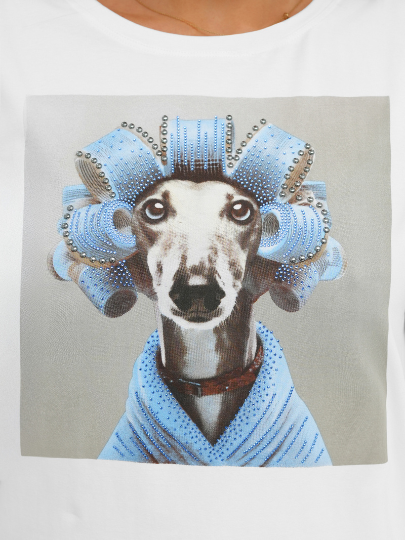 Tricou femei alb-gri OZONEE JS/YJ77726