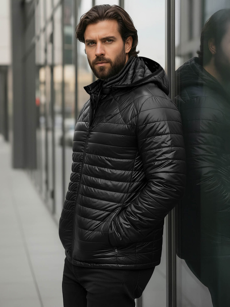 Geacă bărbați neagră OZONEE JS/16M9328/392BZ