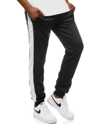 Pantaloni de trening bărbaţi negri-albi OZONEE JS/JZ11003