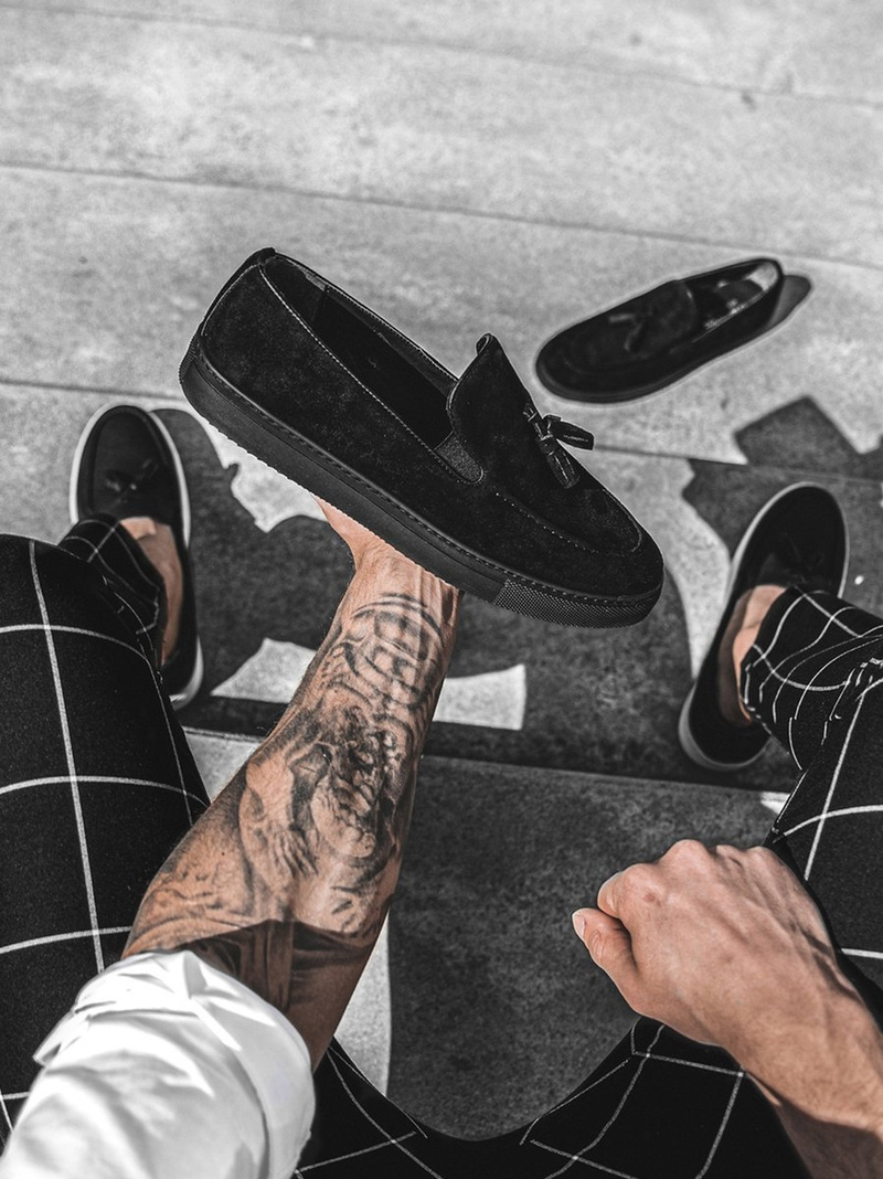 Pantofi slip-on pentru bărbați negri TAM/475