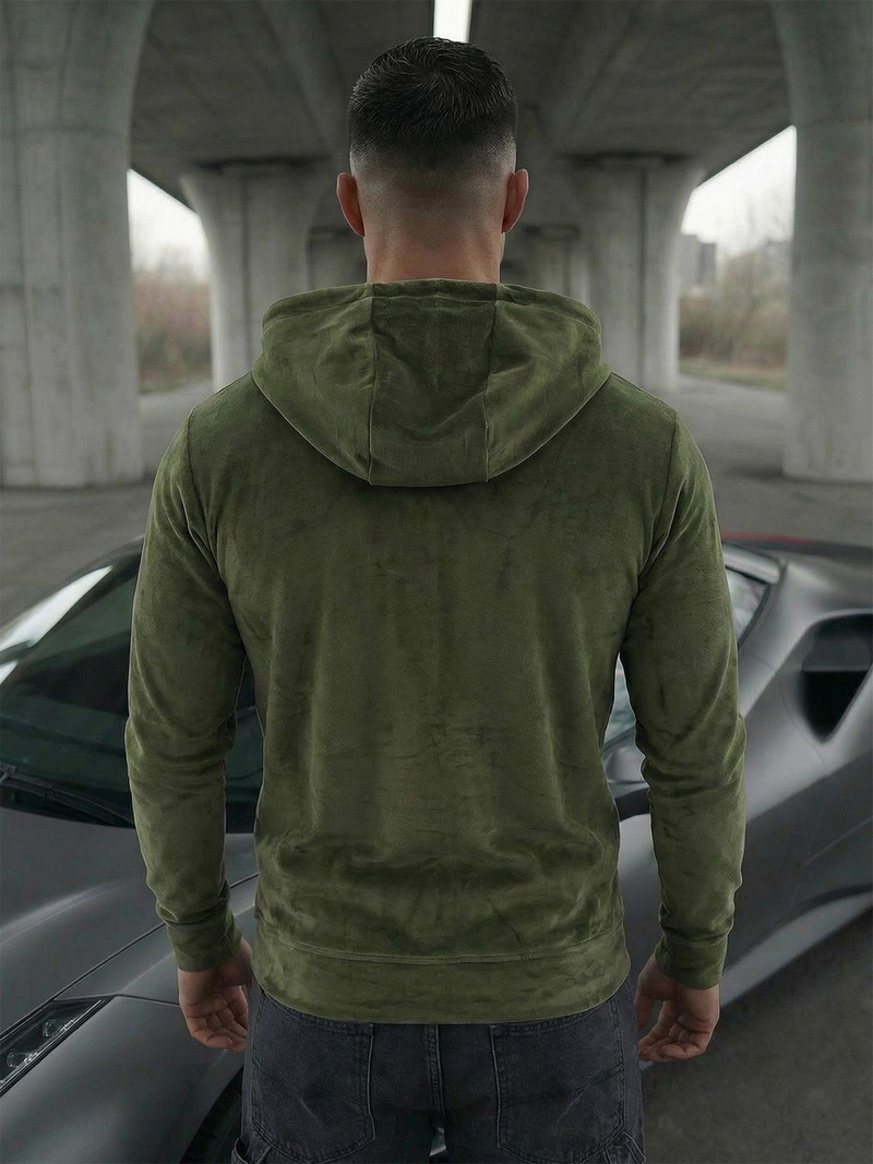 Hanorac bărbați din catifea kaki OZONEE JS/8B1168/29Z