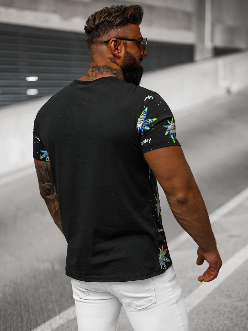 Tricou bărbați negru OZONEE O/T136/3