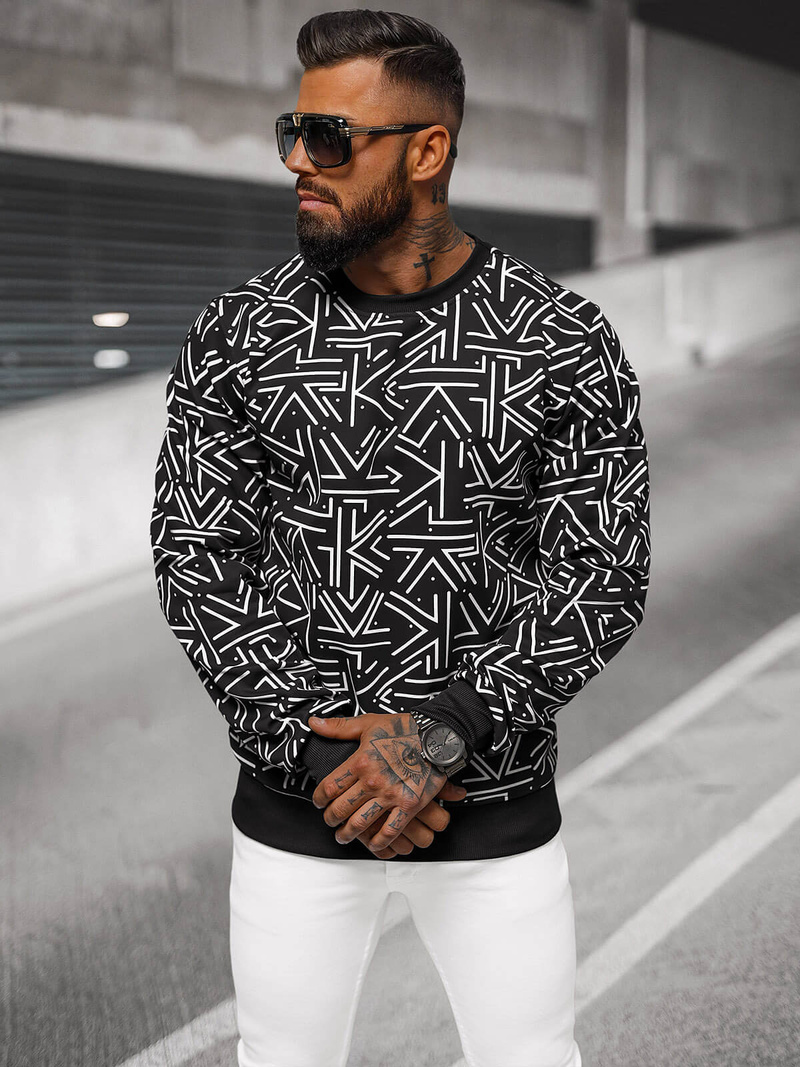 Bluză bărbați neagră OZONEE JS/8B1219/3