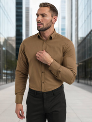 Cămașă bărbați maro OZONEE V/V187