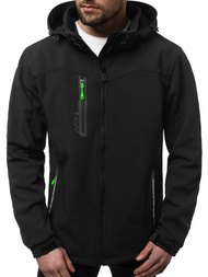 Jachetă bărbați SOFTSHELL negru-verde OZONEE GE/12268