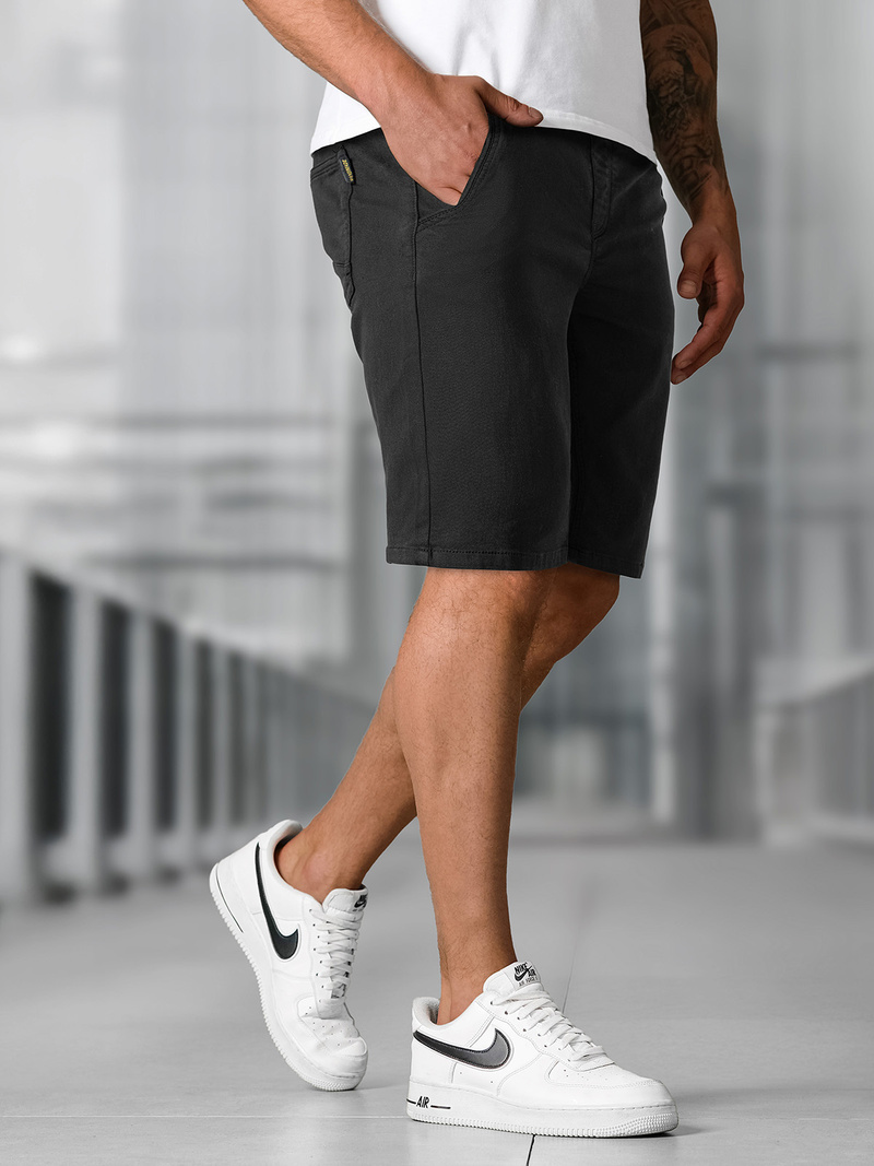 Pantaloni scurti chino bărbați negri OZONEE NB/MP0266NZ