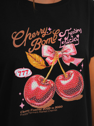 Tricou femei negri OZONEE JS/95T2568/3