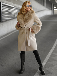 Palton de dama écru OZONEE JS/61M8509/280