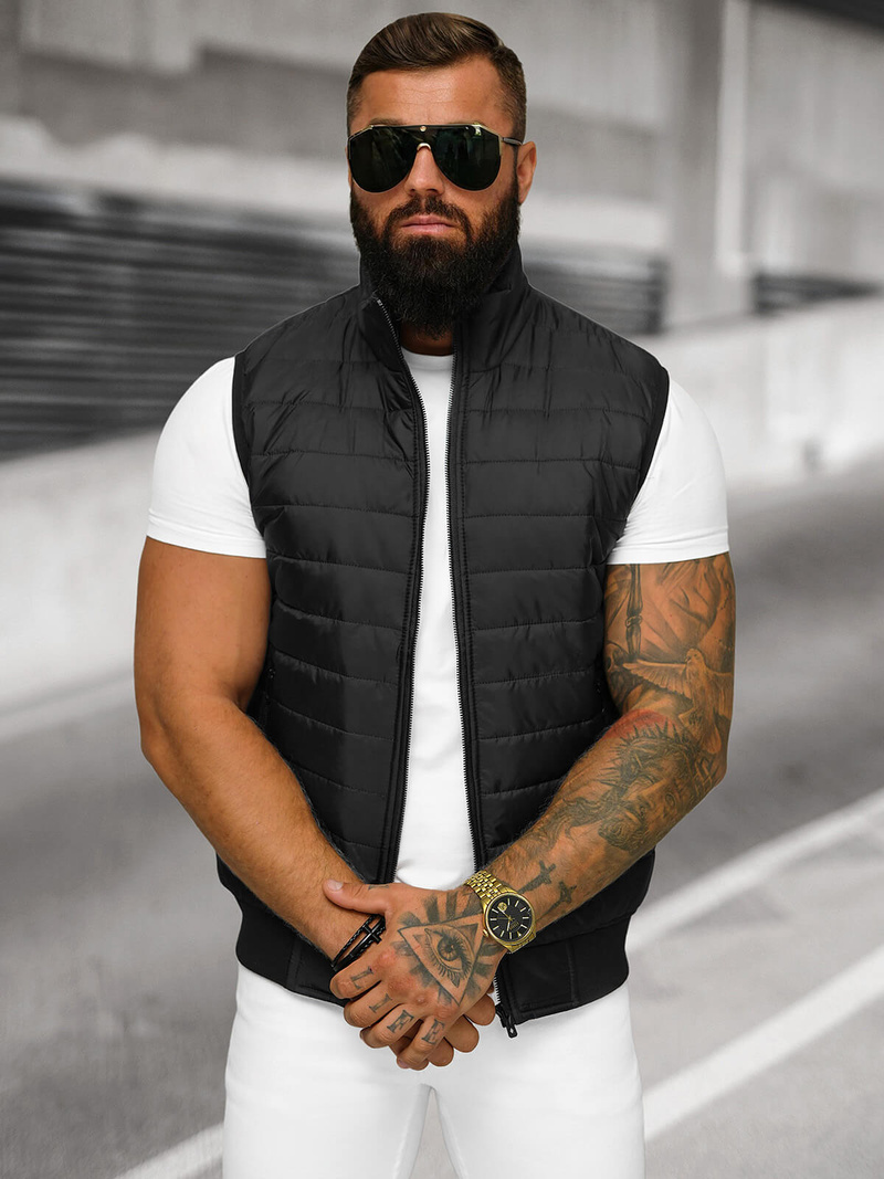 Vestă bărbați neagră OZONEE JS/MY77Z