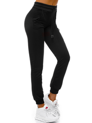 Pantaloni de training femei negri-galben OZONEE O/82320