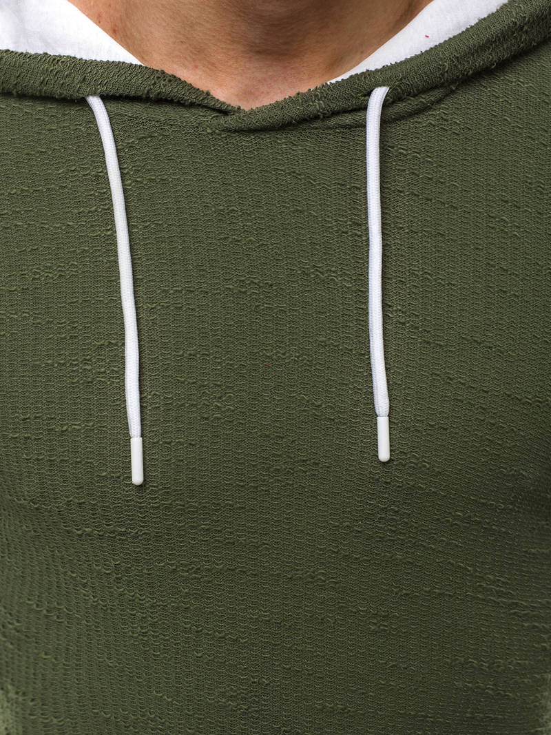 Hanorac bărbați cu glugă verde închis OZONEE O/1252Z