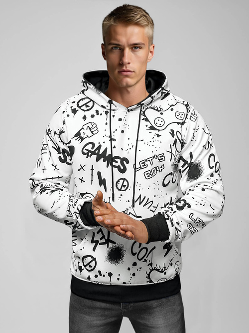 Hanorac bărbați alb OZONEE JS/8B1227/1Z