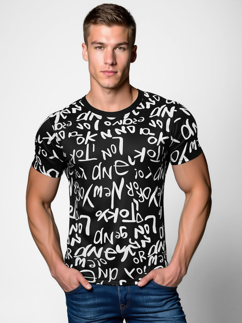 Tricou bărbați negru OZONEE O/T1268/3Z