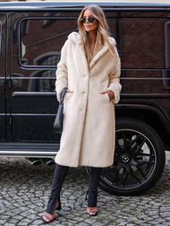 Geacă de iarnă din blană pentru femei bej OZONEE JS/11Z8250