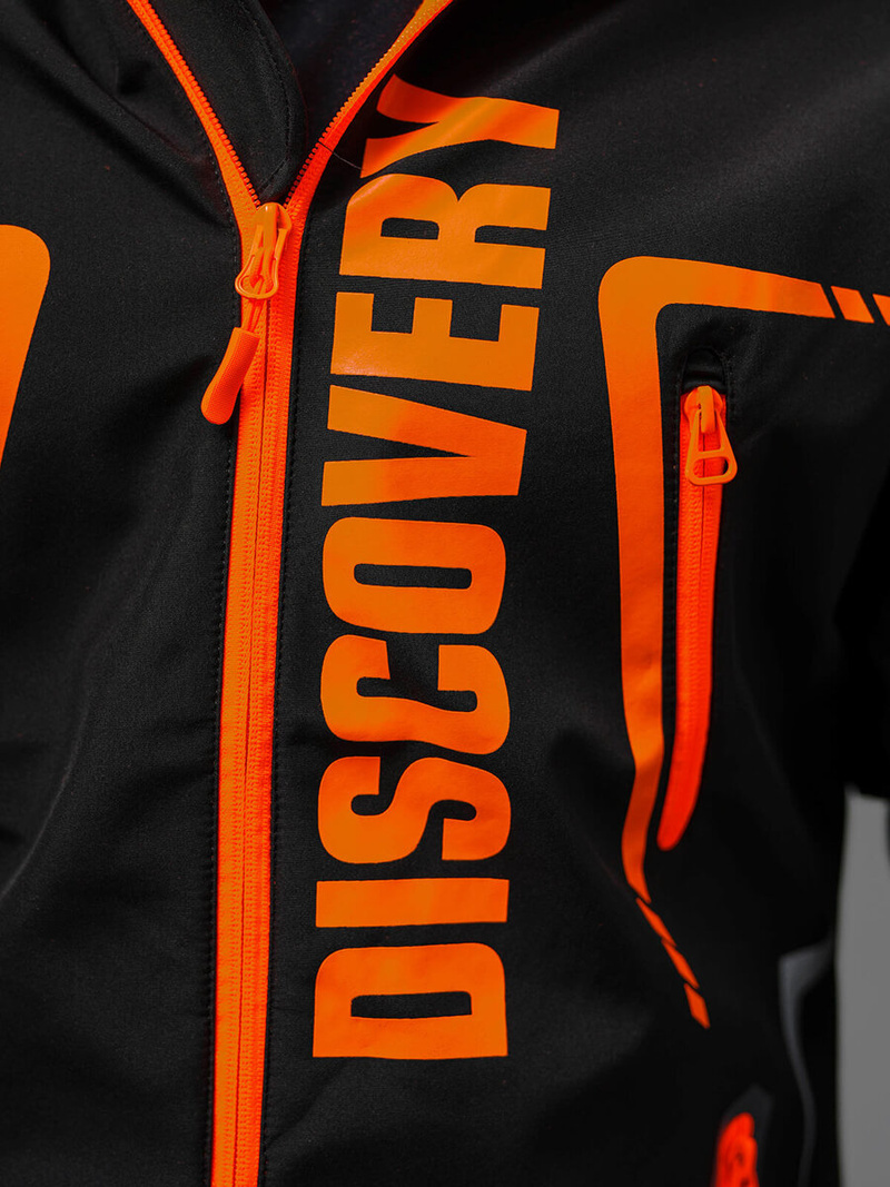 Jachetă softshell bărbați negru-portocaliu OZONEE JS/HH025/1AZ