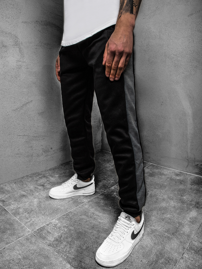 Pantaloni de trening bărbaţi negri-antracit OZONEE JS/JZ11003Z