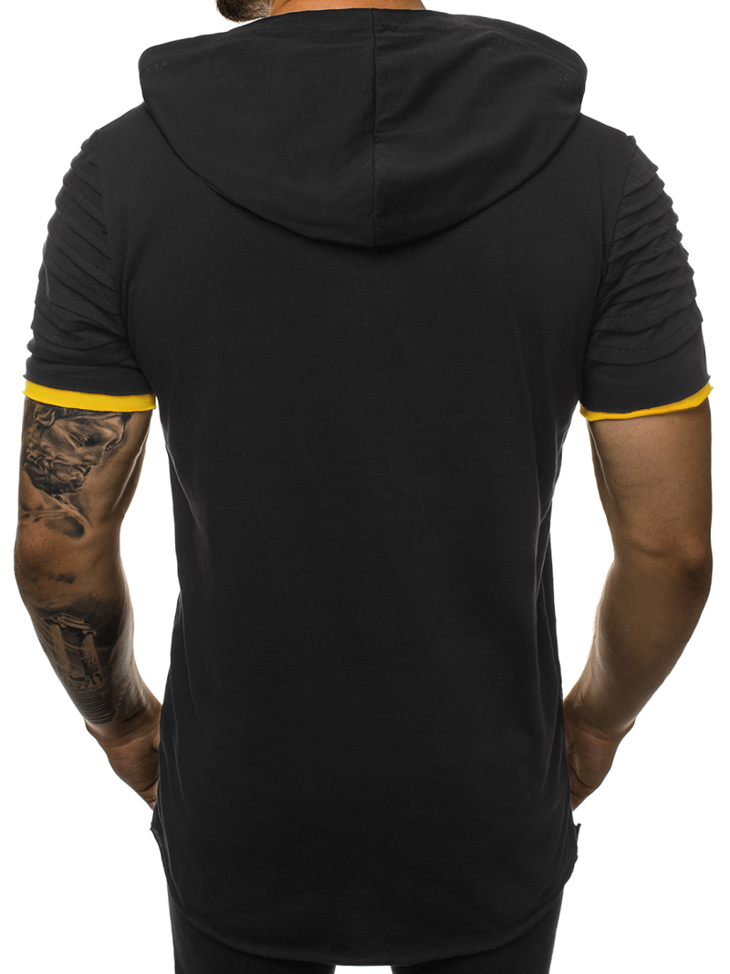 Tricou bărbați negru-galben OZONEE O/1187XZ