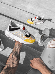 Sneakers bărbați mare alb-galben OZONEE G/2020