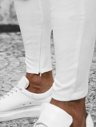 Pantaloni chino bărbaţi albi OZONEE DJ/550170