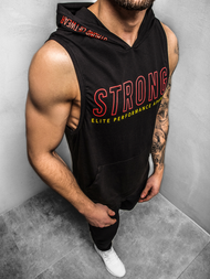 Tricou cu glugă bărbați negru OZONEE MAD/2992Z