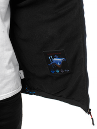 Jachetă bărbați SOFTSHELL neagră-albastră OZONEE GE/12262