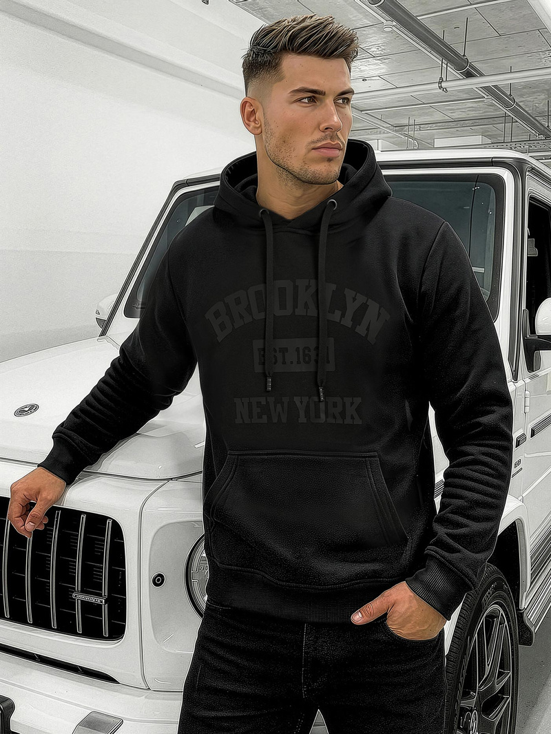 Hanorac bărbați negru OZONEE JS/8B1969/3