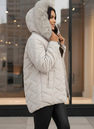 Geacă de femei gri deschis OZONEE JS/16M9296/280Z