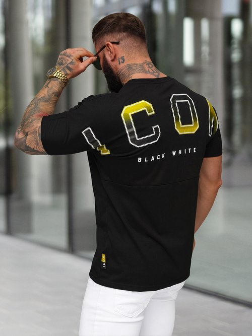 Tricou bărbați negru OZONEE O/QQ1297