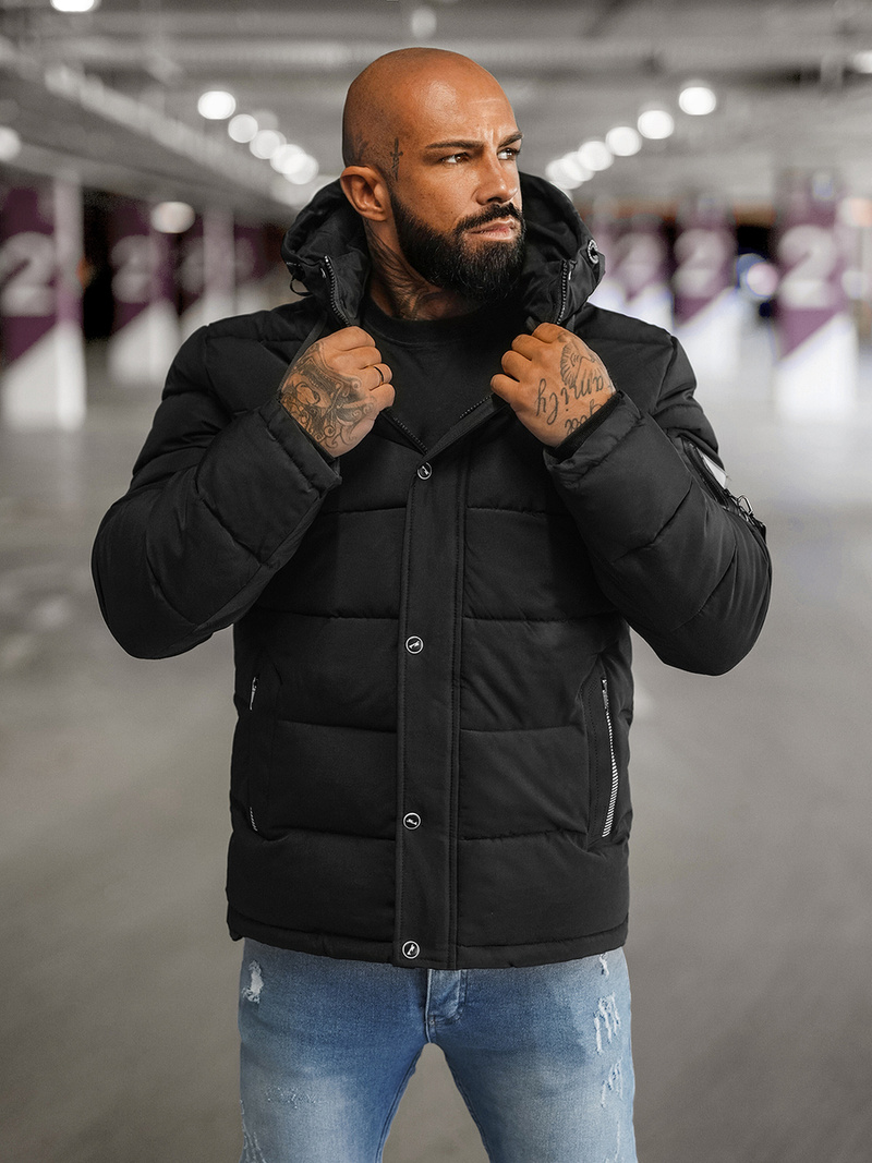 Geacă bărbați neagră OZONEE JS/57M7503/392