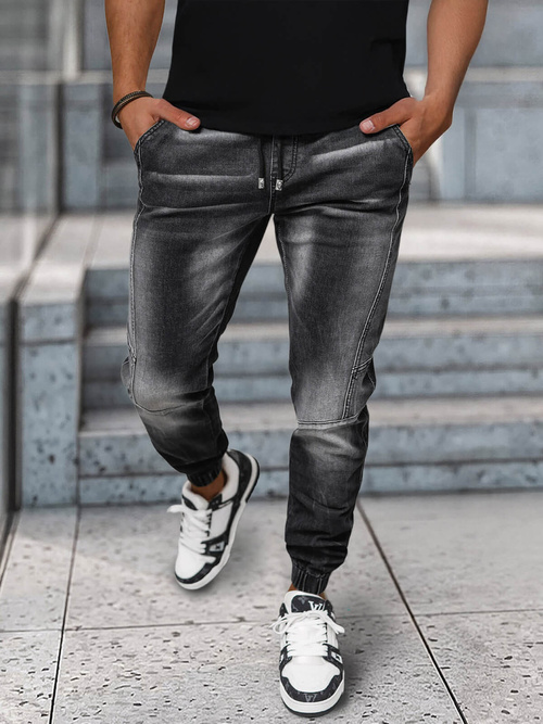 Blugi jogger bărbați negri OZONEE NB/MP0115NZ