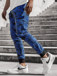 Pantaloni chino jogger pentru camuflaj-bleumarin OZONEE O/11103