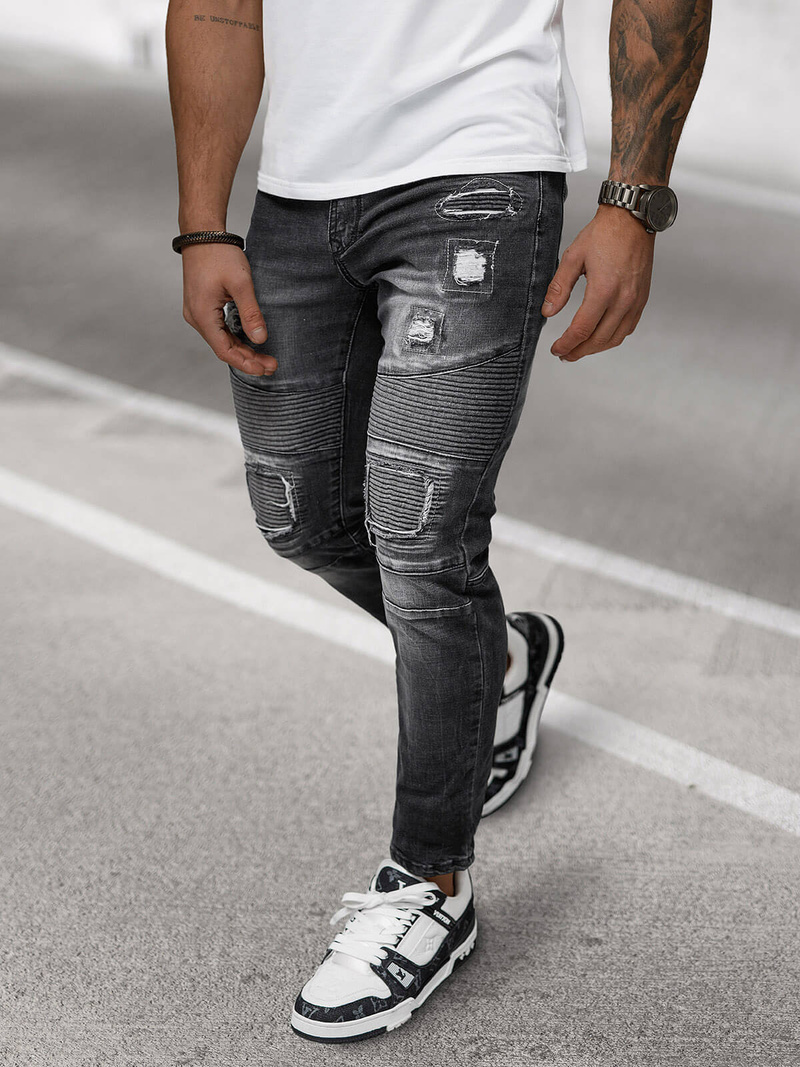 Blugi bărbaţi negri OZONEE NB/MP0142N