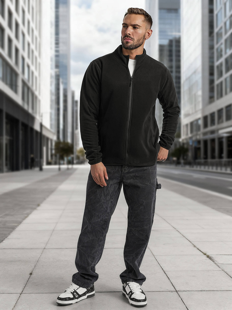 Hanorac cu fermoar bărbați negru OZONEE JS/HH016/3