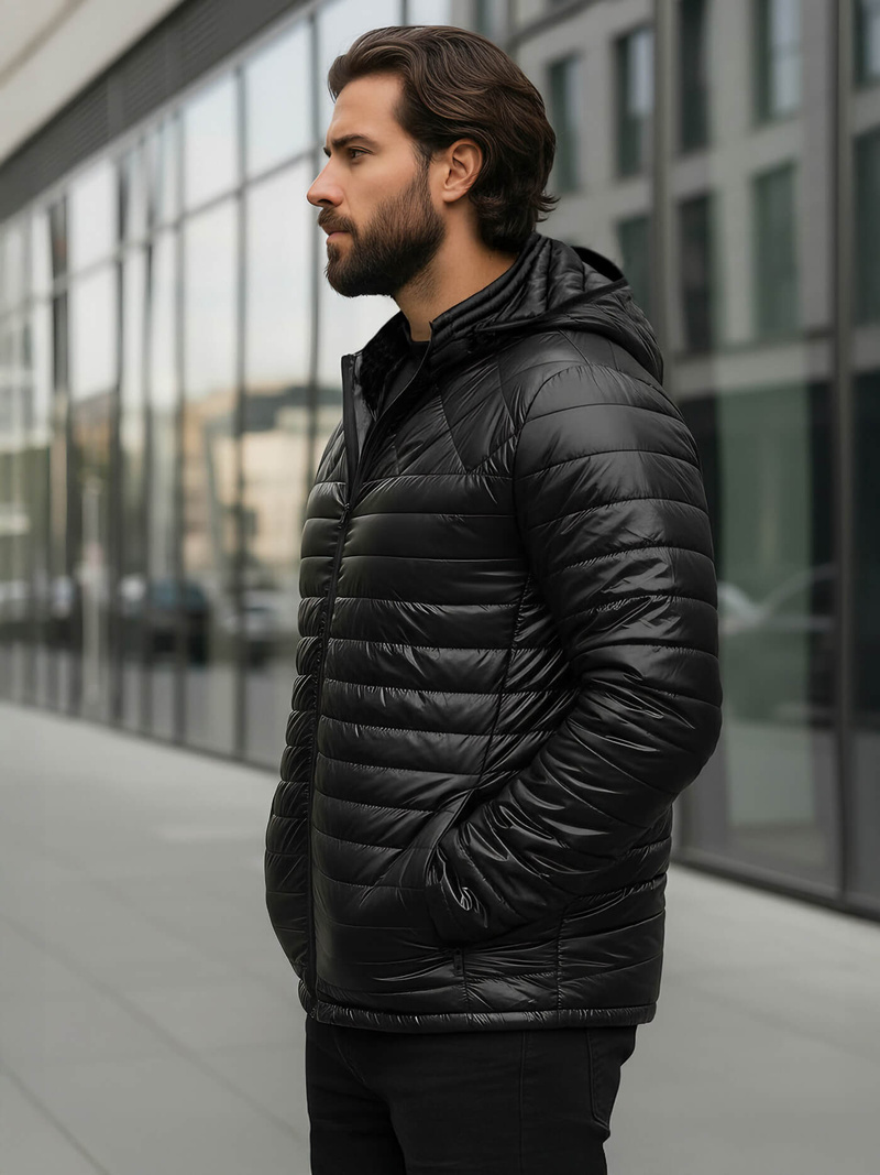 Geacă bărbați neagră OZONEE JS/16M9328/392BZ