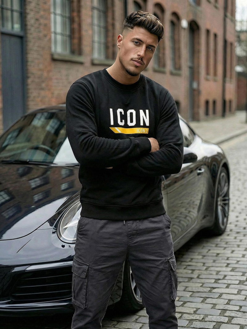 Hanorac bărbați negru OZONEE JS/8B1753/3