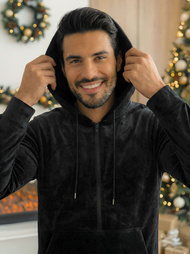 Trening pentru bărbați din catifea negru OZONEE JS/8C1169/3Z