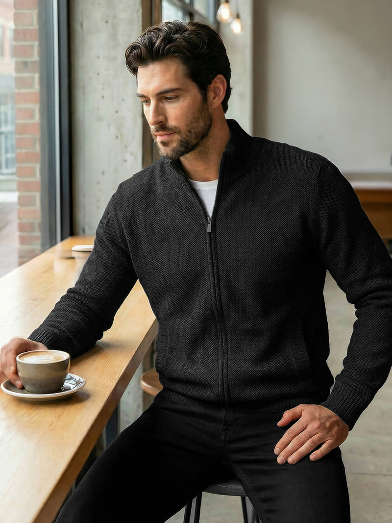 Pulover bărbați negru OZONEE JS/59B3611/3