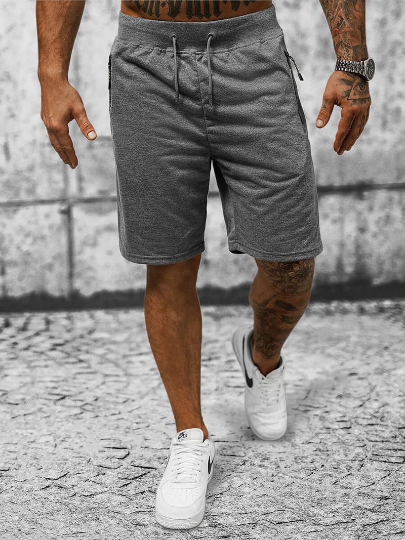 Pantaloni scurți sport bărbați antracit OZONEE JS/8K922